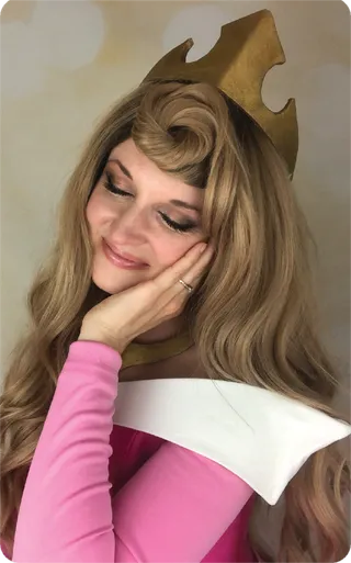 Aurora from Sleeping Beauty in pink and rose gown